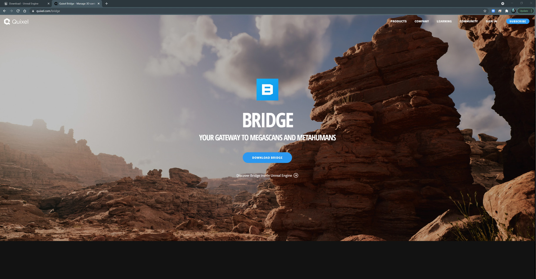 Figure 1.12: Downloading Quixel Bridge
