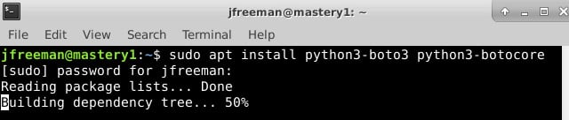 Figure 1.3 – Installing the Python dependencies for the EC2 dynamic inventory script
