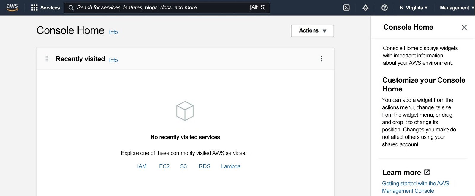 Figure 1.12 – AWS Management Console