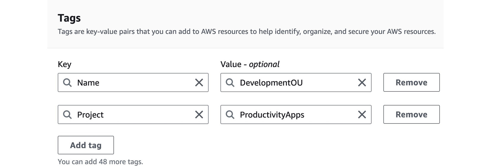 Figure 1.15 – AWS Organization Tags