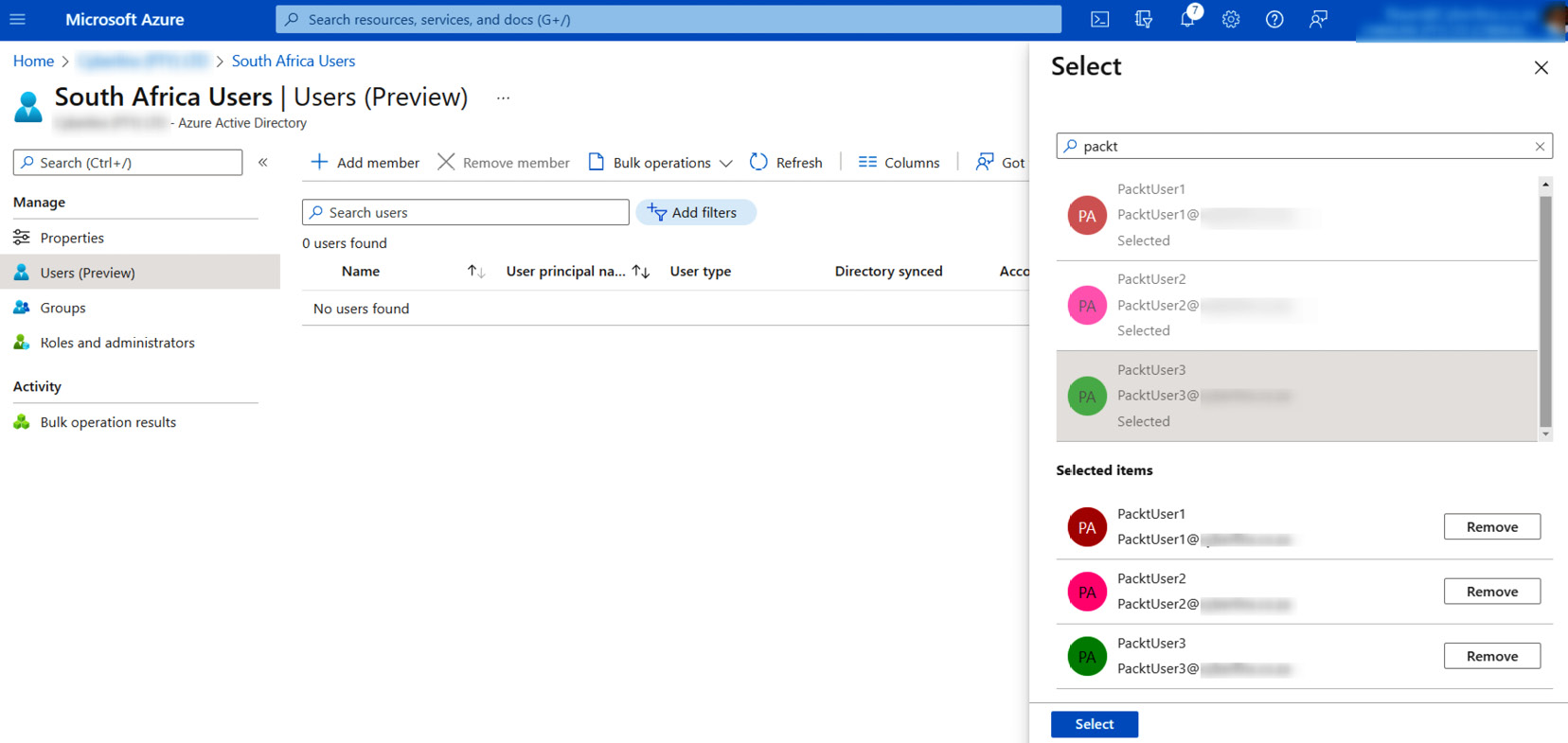 Figure 1.12 – Adding users to the AU
