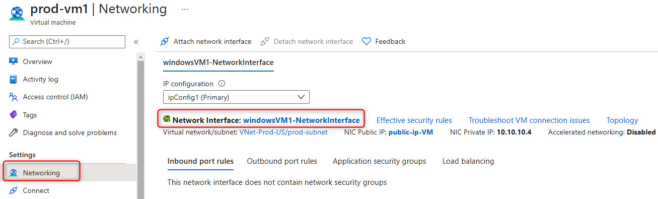 Figure 14.12 – Select the NIC for the VM
