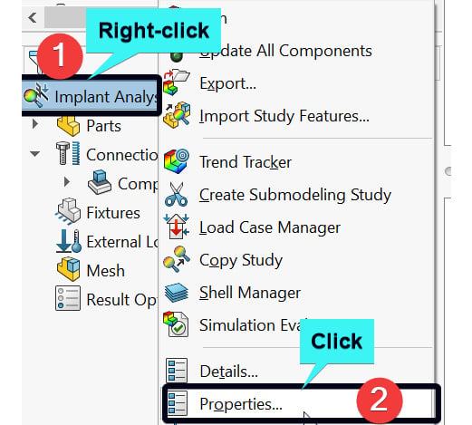 Figure 1.10 – Initiating the static options dialog box
