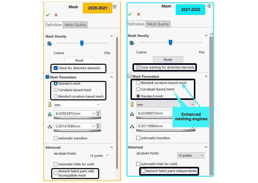 Mesh PropertyManager - 2021 - SOLIDWORKS Help