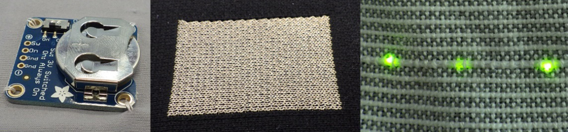 Figure 1.9 – Examples of each generation of electronic textiles (this image has been reproduced under a Creative Commons Attribution (CC BY) license (http://creativecommons.org/licenses/by/4.0/))
