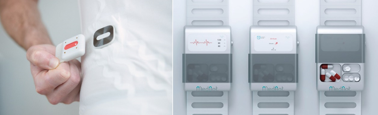 Figure 1.19 – Viscero ECG device (left) and MedBot concept (right)
