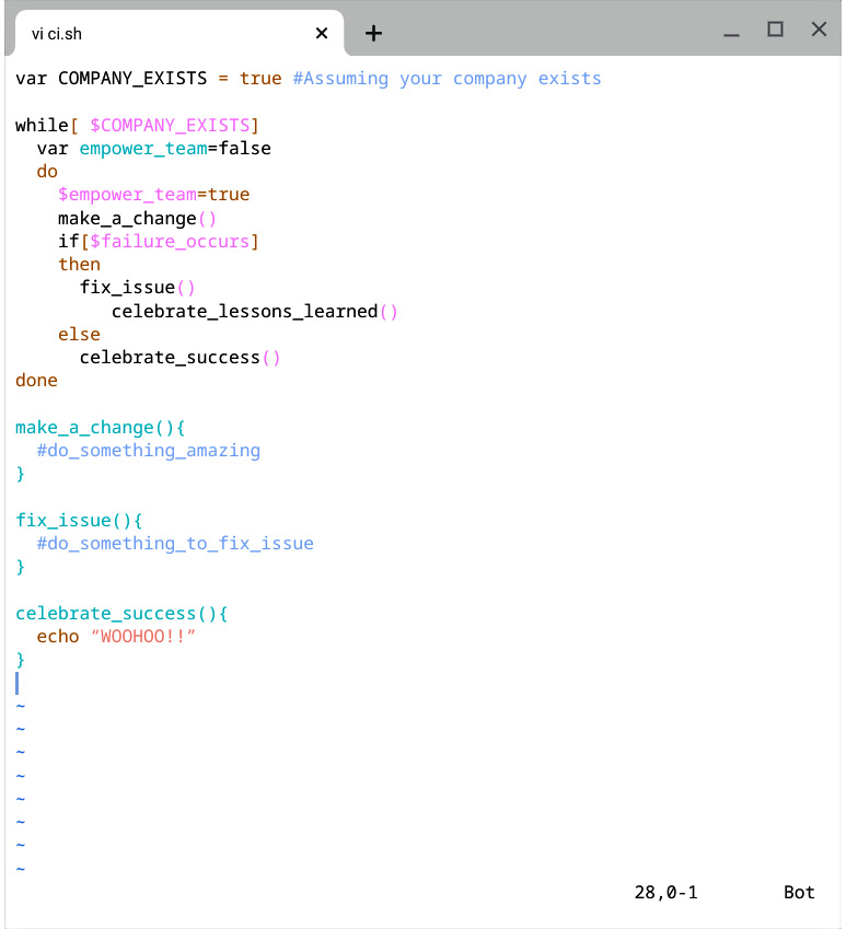 Figure 1.6 – Continuous improvement shell script
