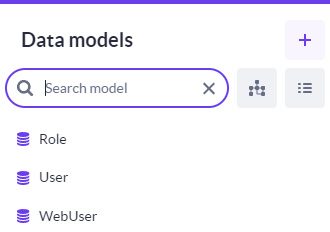 Figure 4.2 – The side panel for the Data models menu