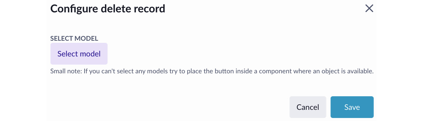 Figure 9.28 – Configuring the delete record button