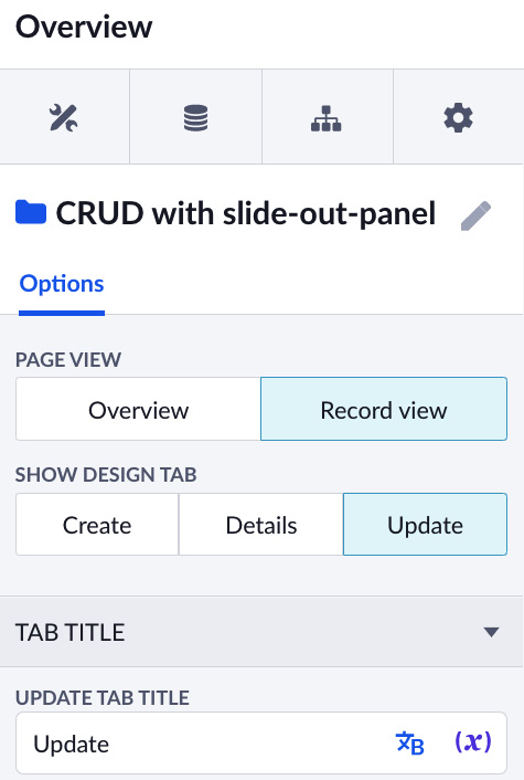 Figure 11.16 – The wrapper options where you can switch between tabs and the general overview