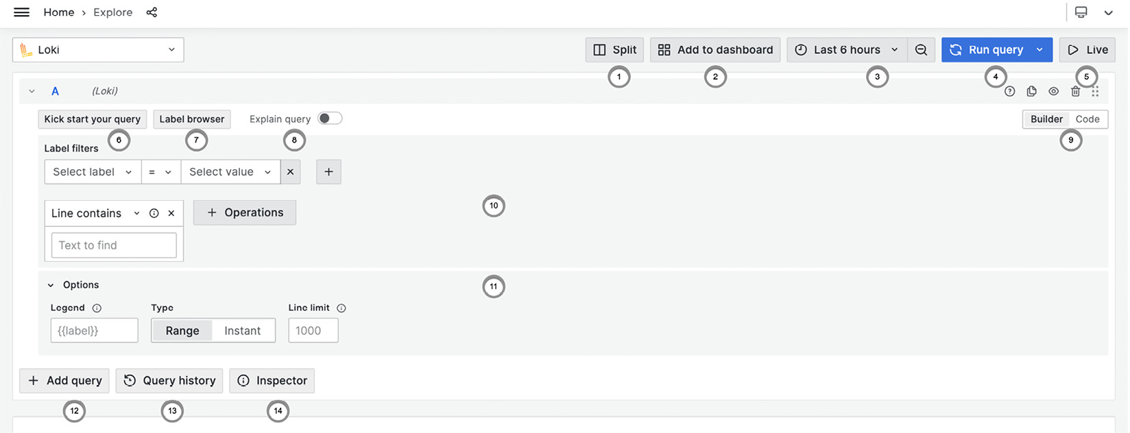 Figure 13.2 – Loki data source in Explore