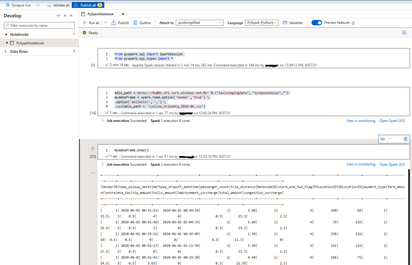 Figure 2.3 – Reading data from a CSV file
