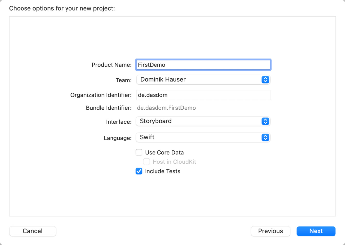 Figure 1.1 – Setting up your new project
