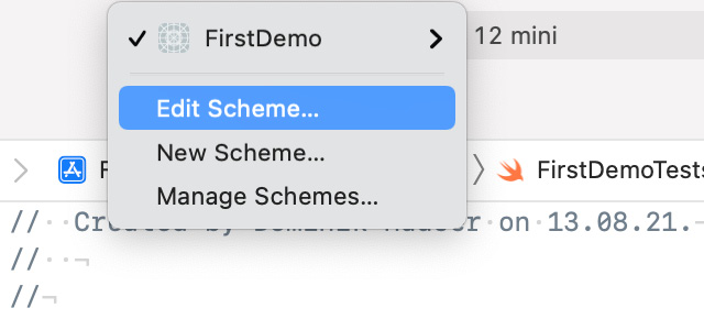 Figure 1.3 – Selecting the target selector to open the scheme editor
