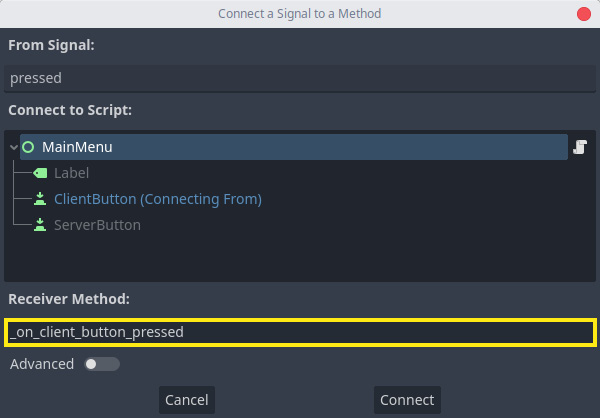 Figure 1.8 – ClientButton’s pressed signal connection