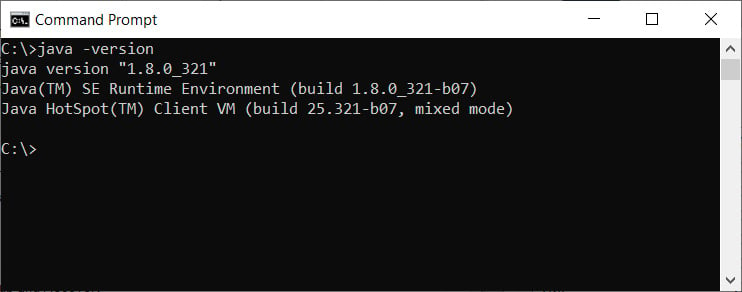 Figure 1.2 – Java version
