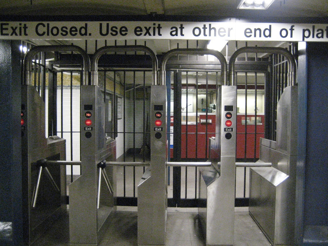 Figure 1.1 – Turnstiles in use at a transit station