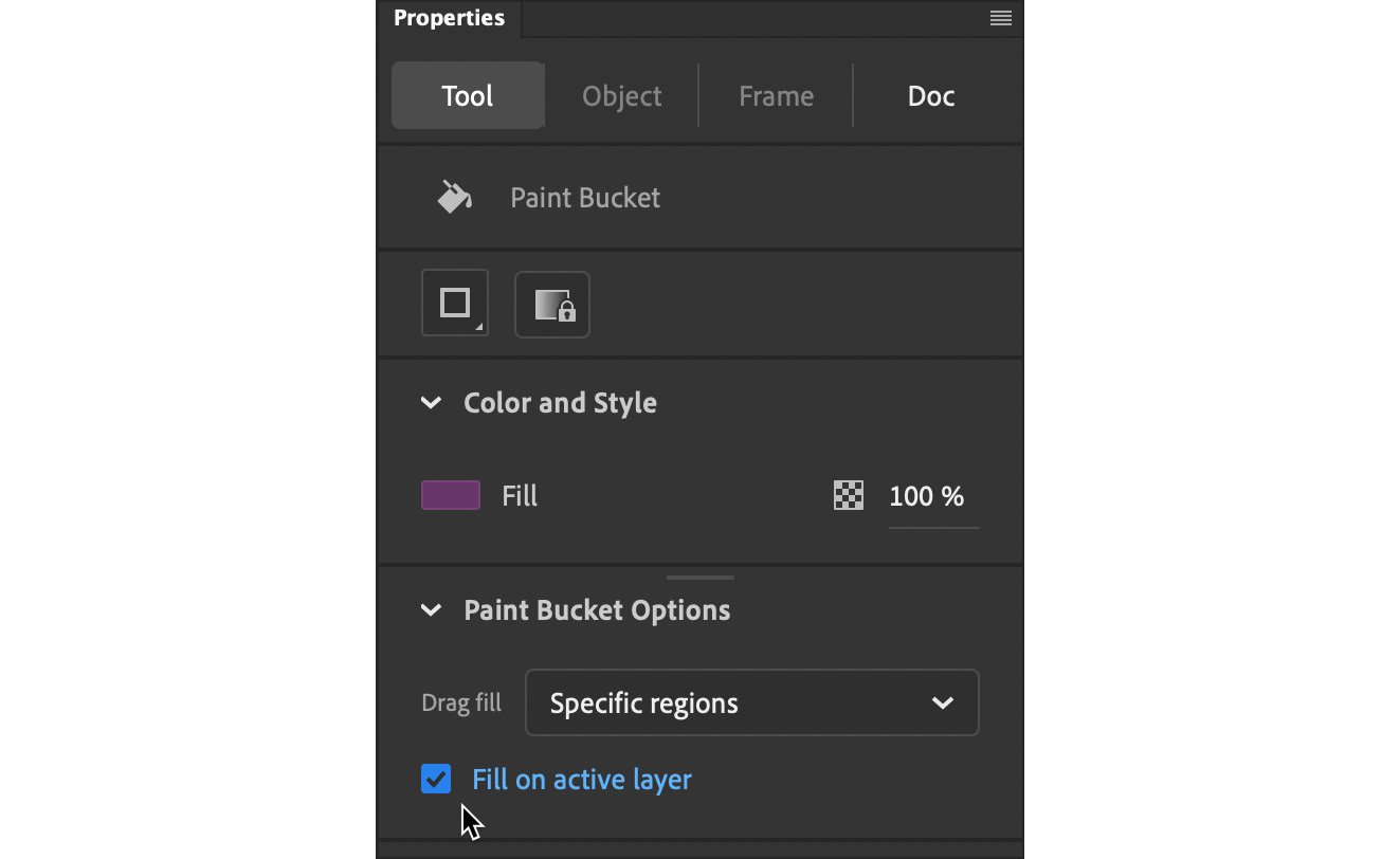 Figure 1.11 – The new Fill on Active Layer option for the Paint Bucket tool 
