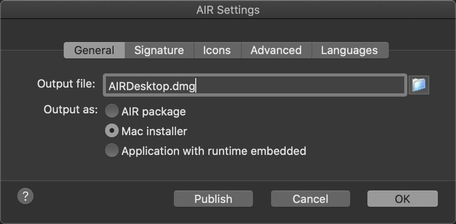 Figure 2.11– AIR for Desktop produces an AIR package or application installer