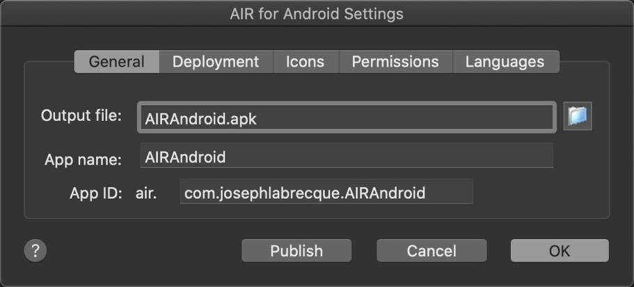 Figure 2.13 – AIR for Android produces an APK