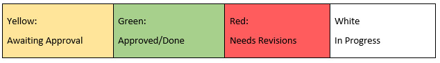 Figure 1.6 – Soundtrack planner legend
