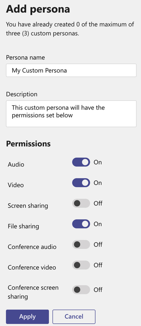 Figure 1.6 – Creating a custom persona
