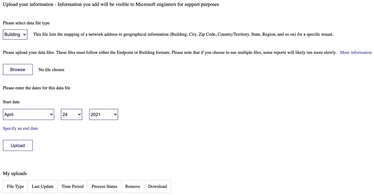 Figure 1.19 – The Tenant Data Upload page
