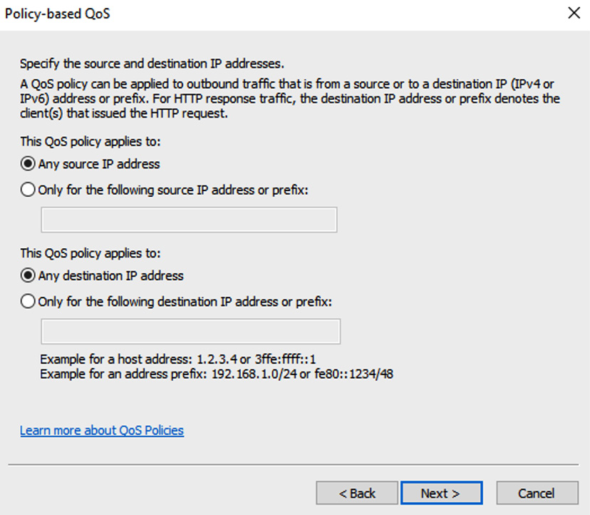 Figure 1.32 – Specifying the source and destination IP addresses
