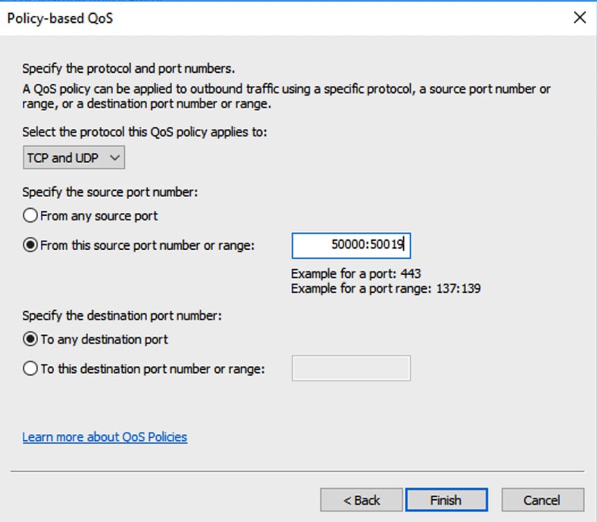 Figure 1.33 – Specifying the protocol and port numbers
