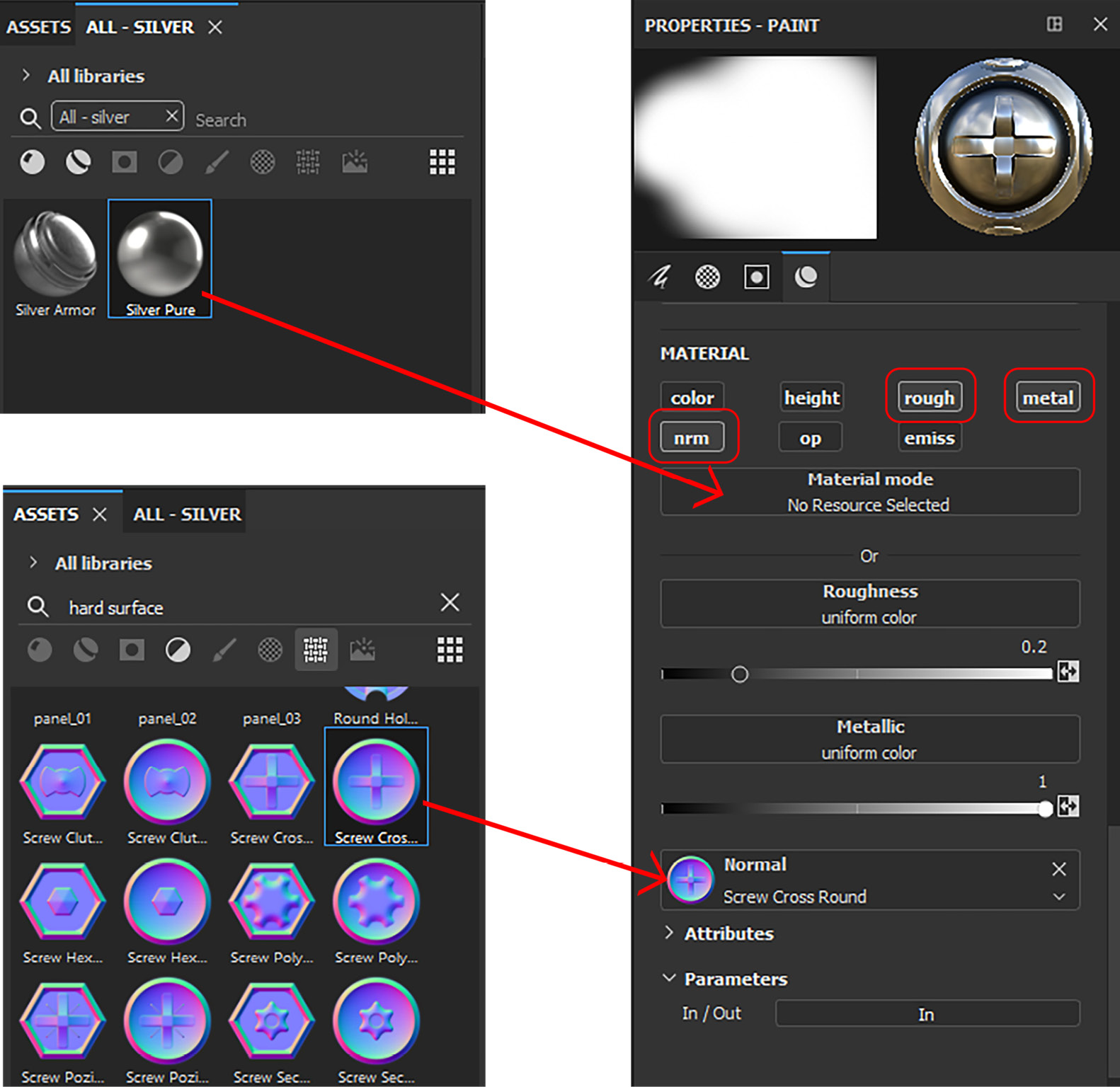 Figure 2.30 – Creating Silver Screw
