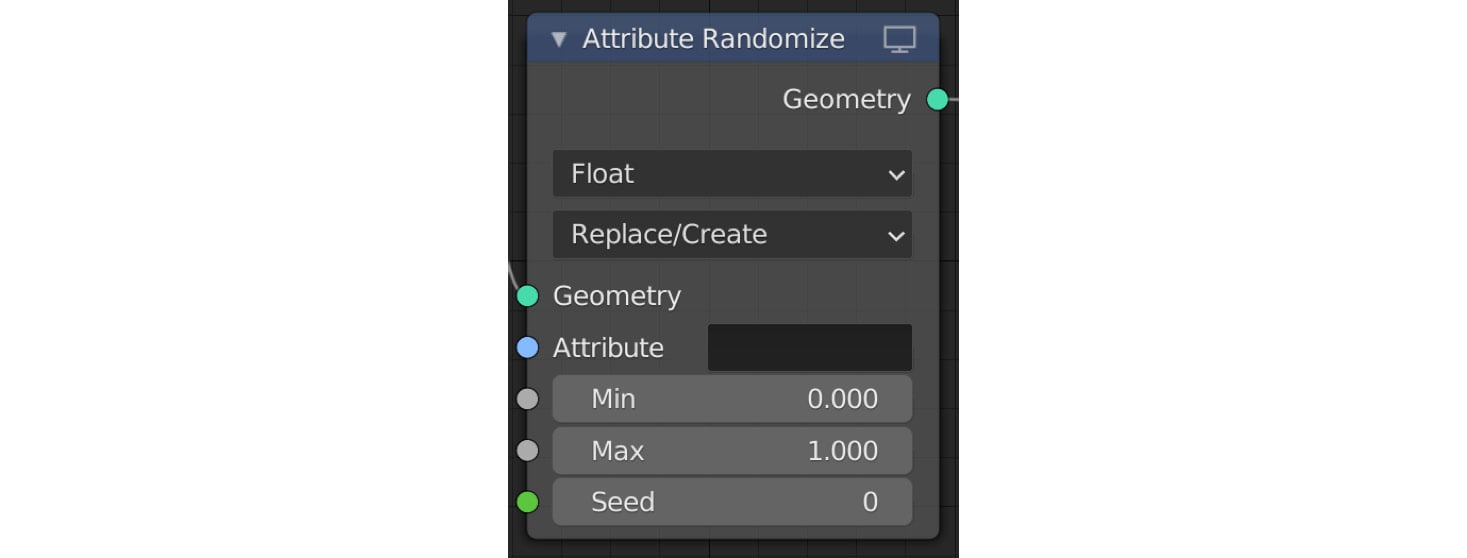 Figure 1.16 – The Attribute Randomize node
