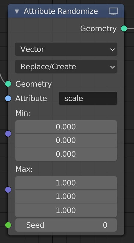 Figure 1.17 – The Attribute Randomize node
