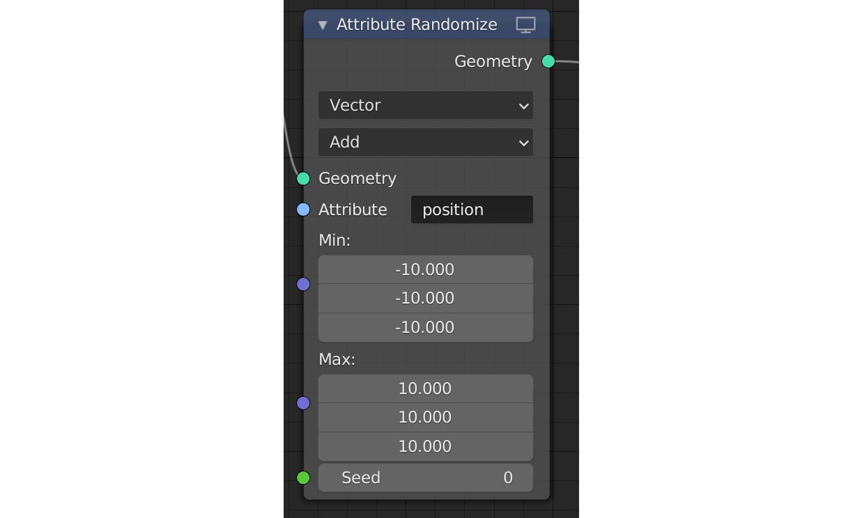 Figure 1.19 – The Attribute Randomize node
