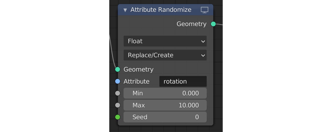 Figure 1.22 – The Attribute Randomize node
