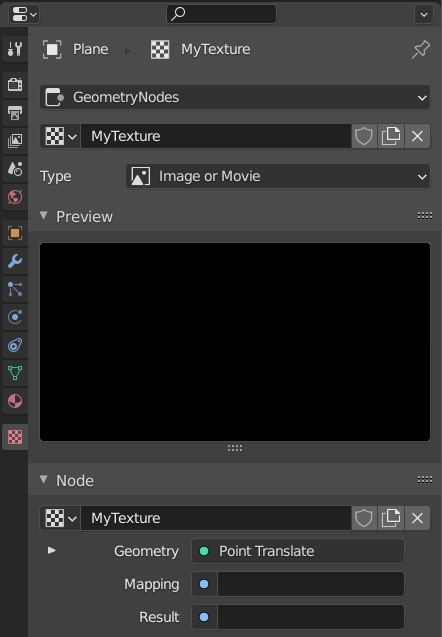 Figure 1.32 – The texture side menu
