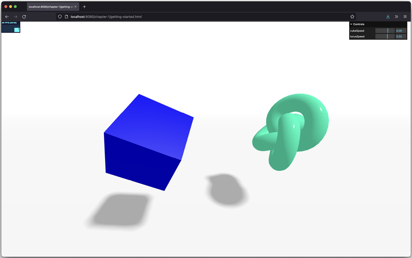 Figure 1.14 – Using controls to modify the properties of the scene