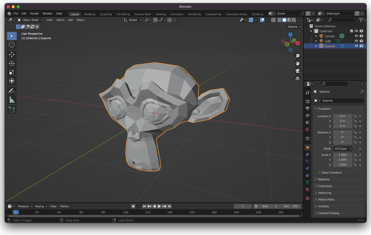 Figure 13.6 – Creating the model in Blender that you want to export