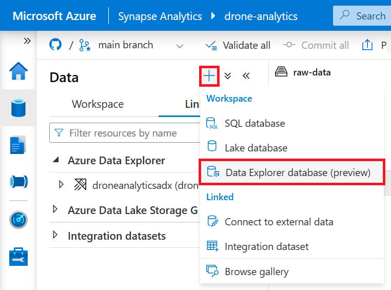 Figure 3.2 – Creating a new Data Explorer database