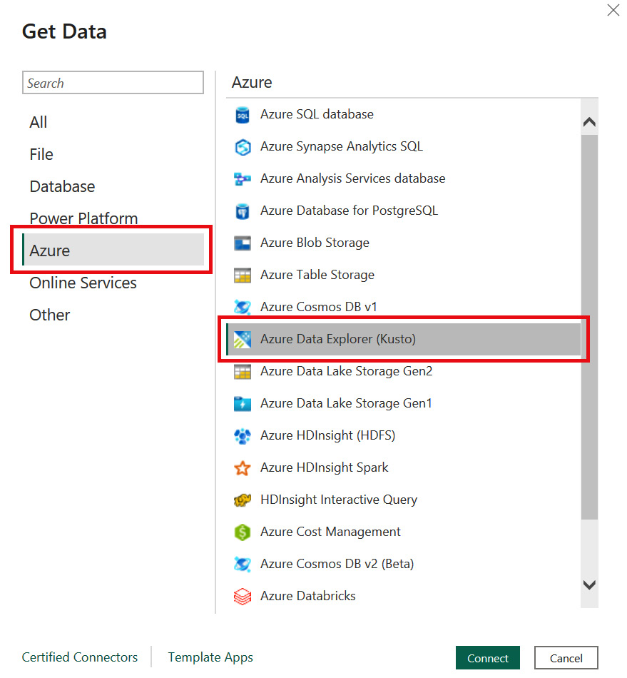 Figure 7.1 – Selecting the data source type