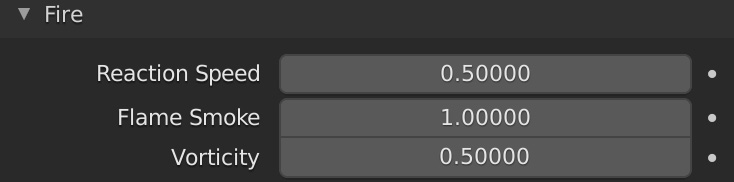 Figure 1.14 – Fire settings