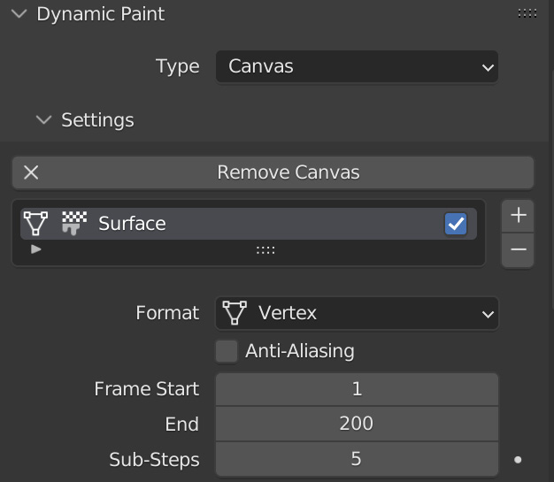 Figure 14.13 – Dynamic Paint settings