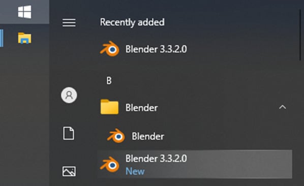 Figure 1.3: Multiple versions in the Start menu