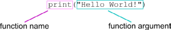 Figure 1.9: Function and argument in a Python script