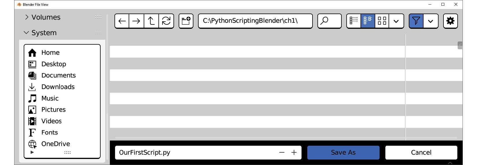 Figure 1.22: Saving the content of the Text Editor to file