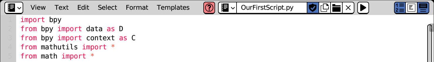 Figure 1.24: Blender detects changes in a saved script