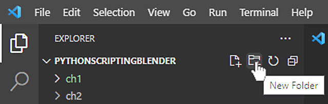 Figure 3.1: Creating a folder in Visual Studio Code
