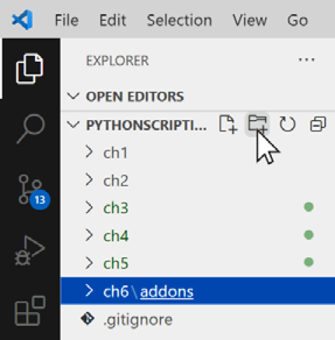 Figure 6.1: Creating folders in Visual Studio Code