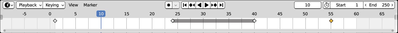 Figure 7.2: Blender’s animation Timeline