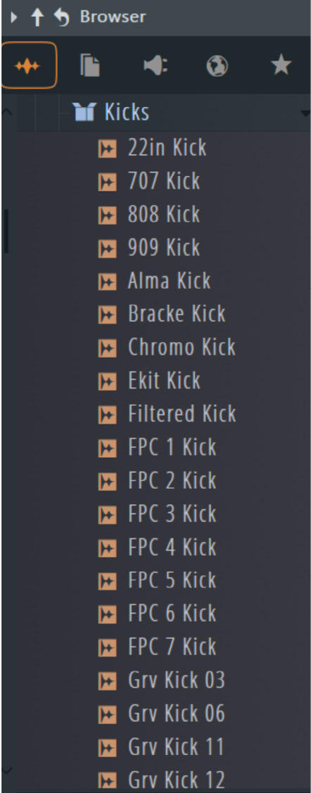 Figure 1.2: Packs folder within the FL Studio Browser