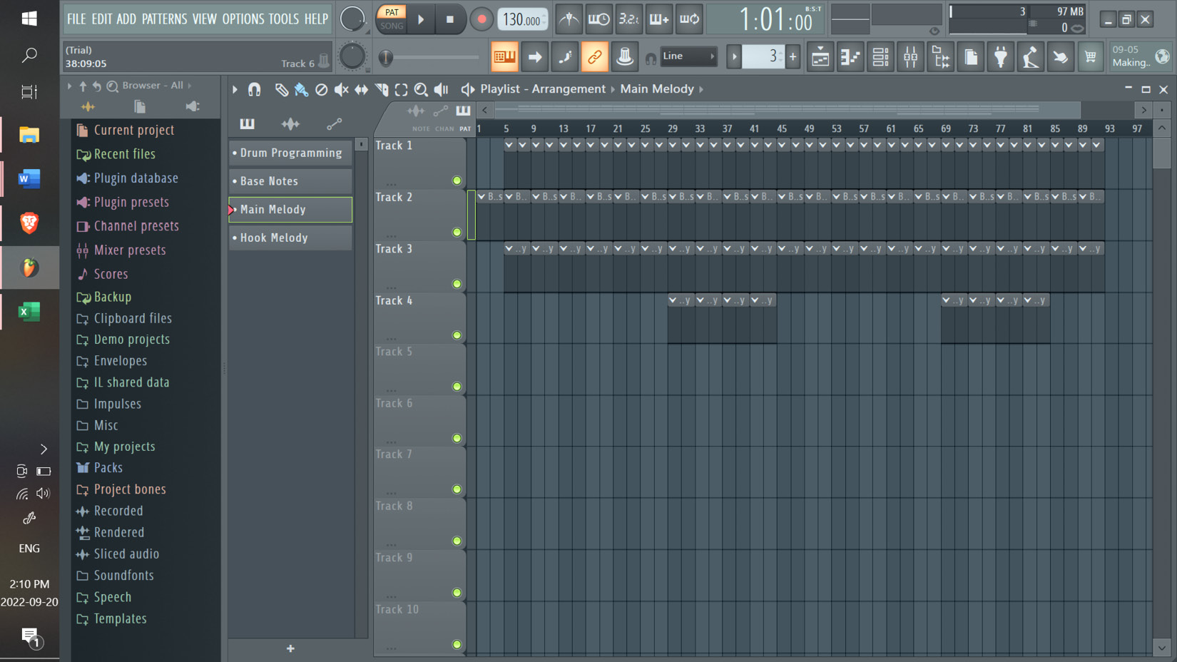 Figure 1.15: Playlist tool | full song arrangement